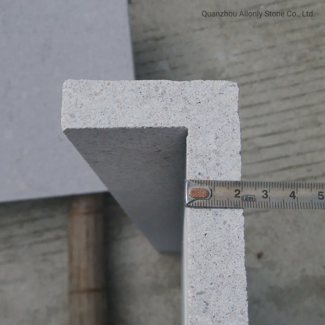 Honed Chinese White Grey Limestone Swimming Pool Tiles Bullnose Coping